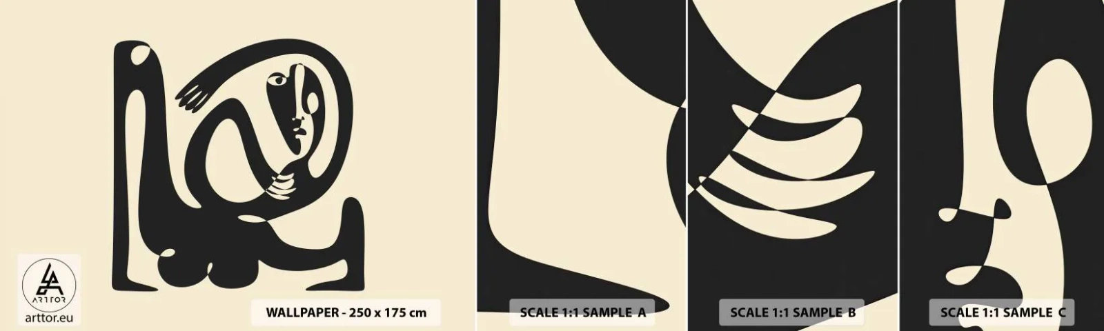 Fototapeten Muster Selbstklebend Deluxe Sticker - Fast wie Picasso - Abstraktion, Stück, Grafik - 100x30 cm