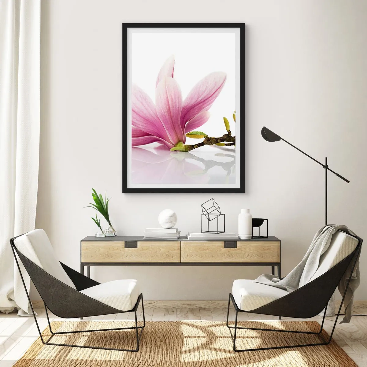 Poster in einem schwarzem Rahmen - Zart wie ein Frühlingswind - 61x91 cm