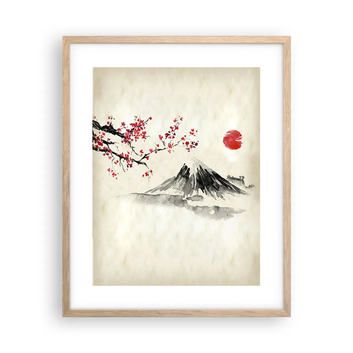 Poster in einem Rahmen aus heller Eiche - Liebe Japan - 40x50 cm