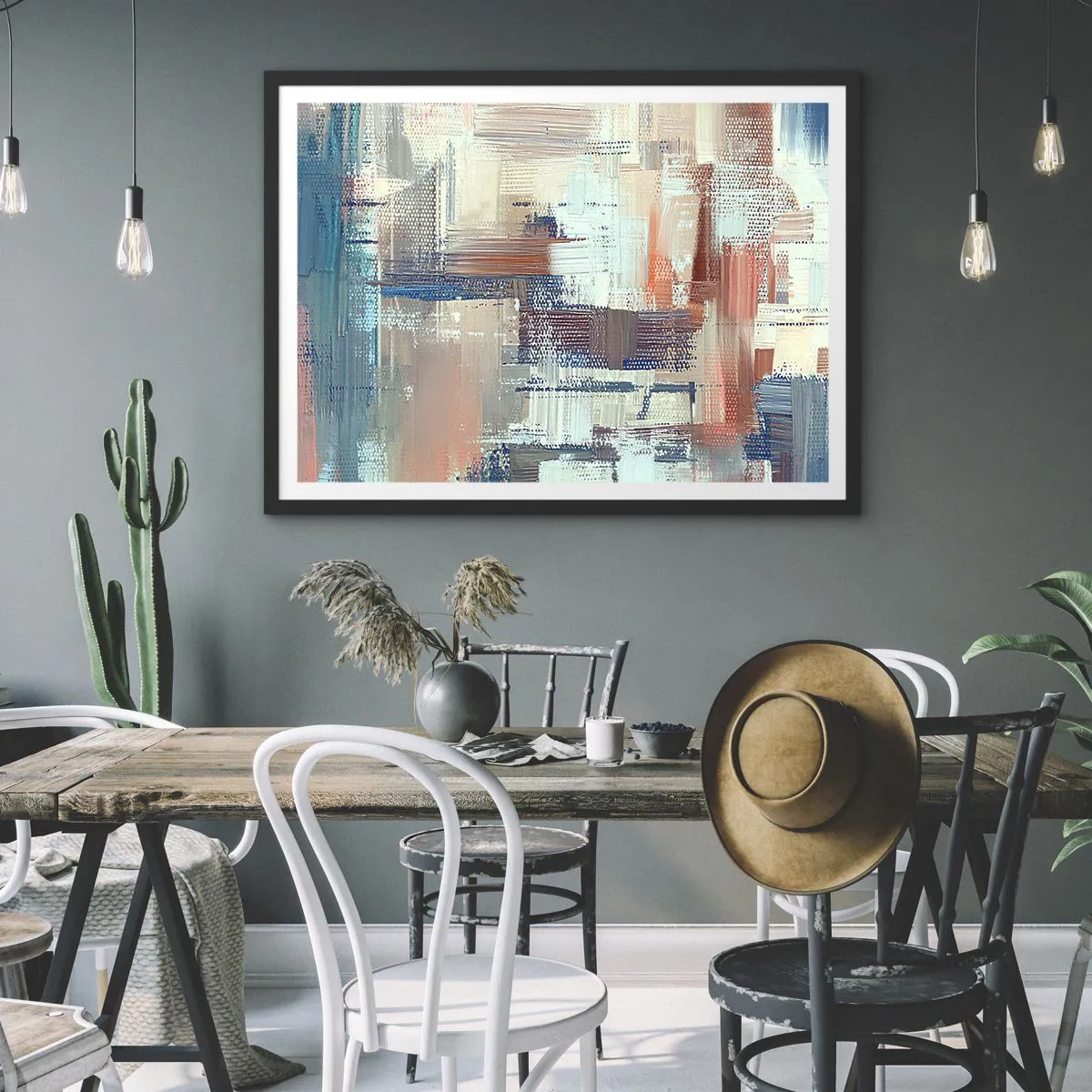 Poster in einem schwarzem Rahmen - Zum Licht kommen - 50x40 cm