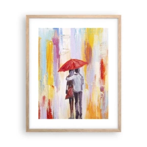 Poster in einem Rahmen aus heller Eiche - Lass es weiter regnen - 40x50 cm