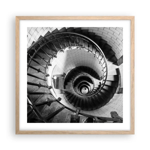 Poster in einem Rahmen aus heller Eiche - Höher und höher - 50x50 cm