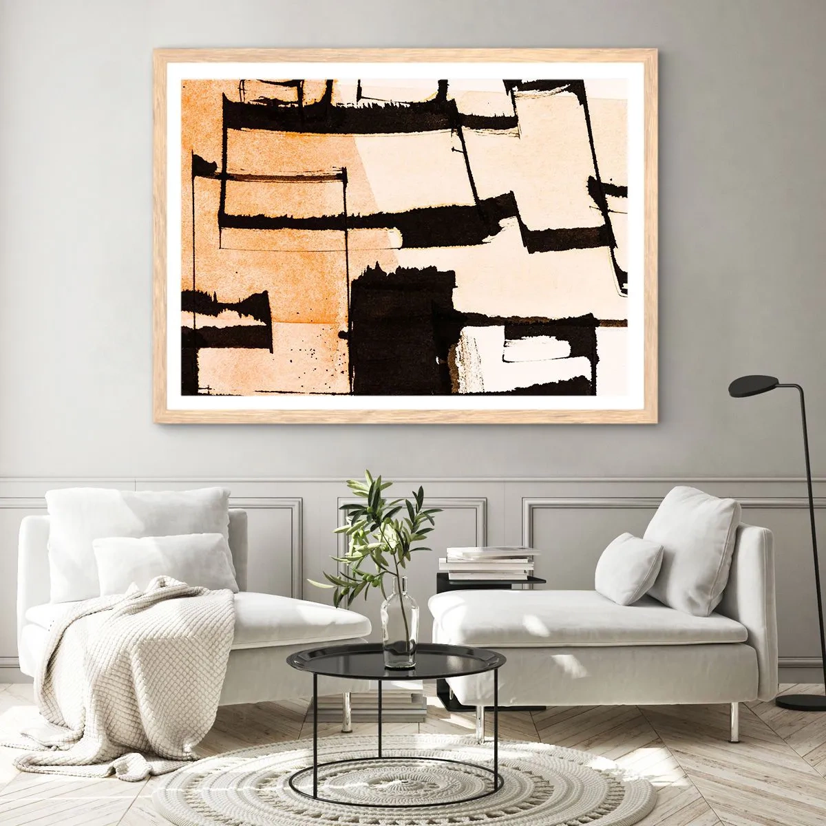 Poster in einem Rahmen aus heller Eiche - Also doch Ordnung - 100x70 cm