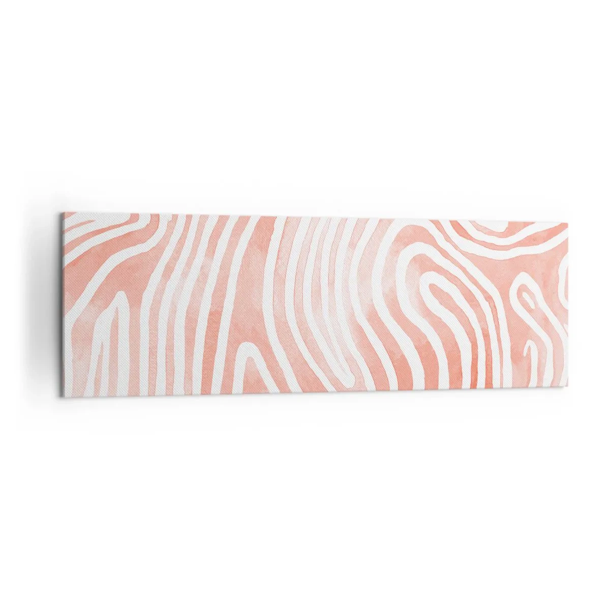 Bild auf Leinwand - Leinwandbild - Abstraktes Muster in Rosa- und Weißtönen - 160x50cm - Im Korallenlabyrinth - Moderne Wanddekoration für Wohnzimmer und Schlafzimmer ARTTOR