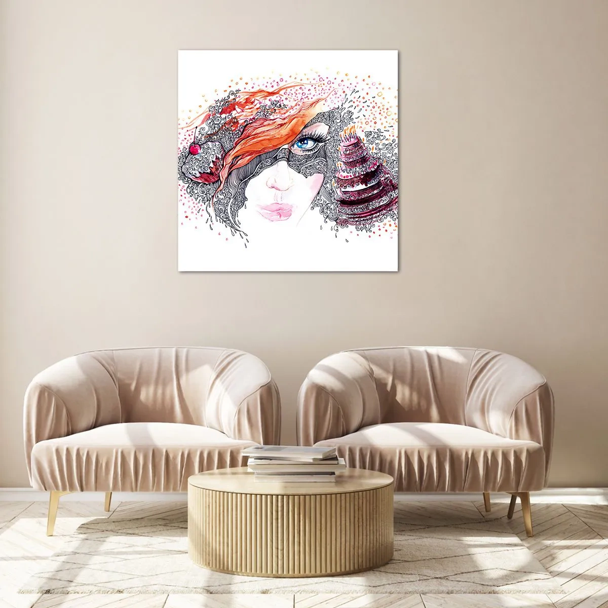 Glasbild - Bild auf glas - Bei ihr ist jeden Tag Feiertag - 30x30 cm