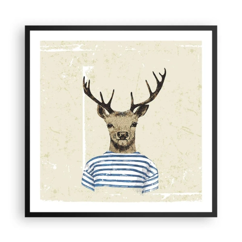 Poster in einem schwarzem Rahmen - Weil ich gestreifte T-Shirts mag! - 60x60 cm