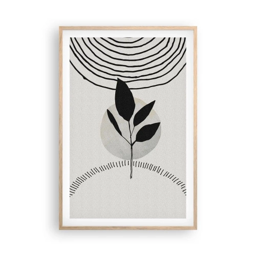 Poster in einem Rahmen aus heller Eiche - Komposition: Naturrituale - 61x91 cm