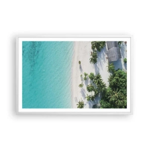 Poster in einem weißen Rahmen - Urlaub im Paradies - 91x61 cm