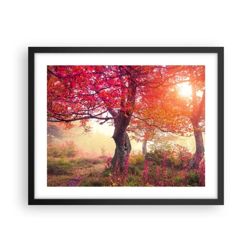 Poster in einem schwarzem Rahmen - Blühende Raserei - 50x40 cm