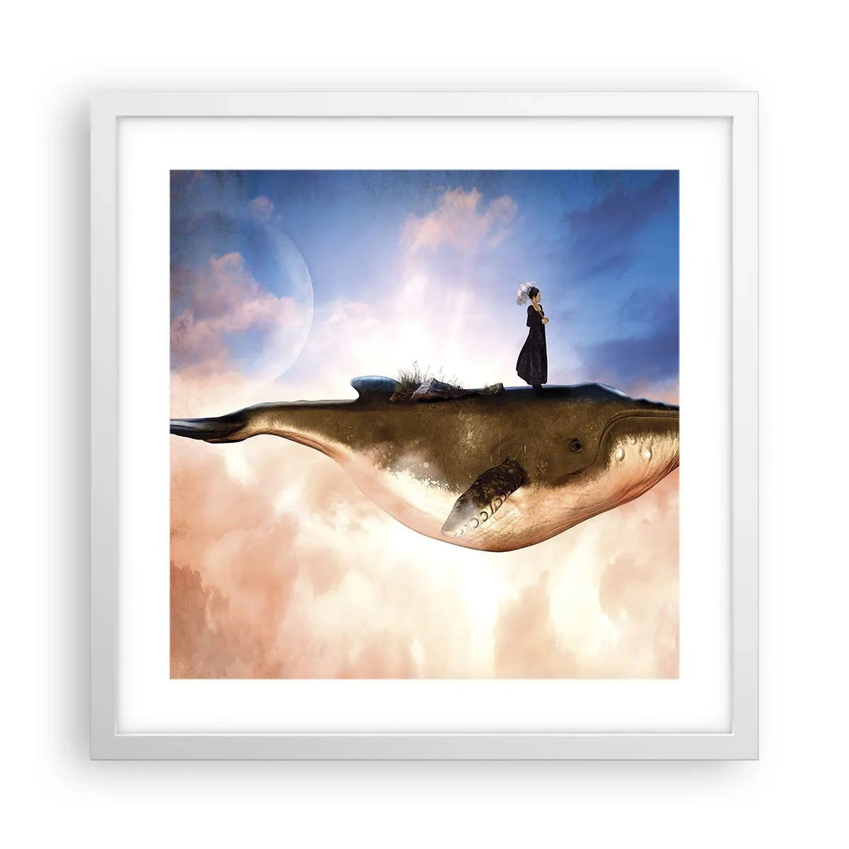 Poster in einem weißen Rahmen - Eine echte Reise - 40x40 cm