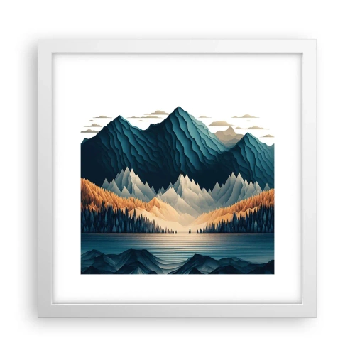 Poster in einem weißen Rahmen - Perfekte Berglandschaft - 30x30 cm