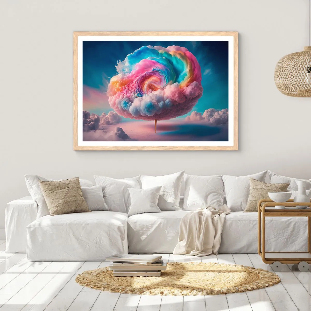 Poster in einem Rahmen aus heller Eiche - Traum von einem Vergnügungspark - 70x50 cm