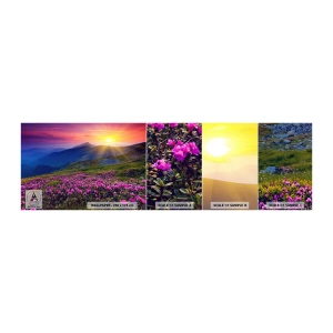 Fototapeten Muster Selbstklebend Deluxe Sticker - … Und drumherum duftet es nach Latschenkiefer und dem Duft von Kräutern - Landschaft, Berge, Sonnenuntergang - 100x30 cm