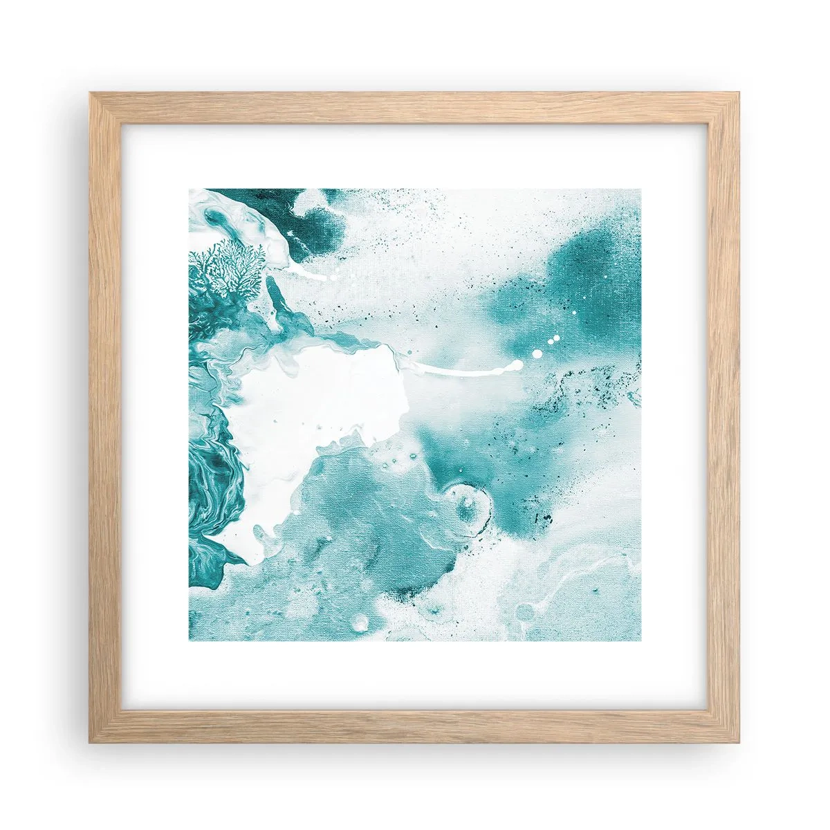 Poster in einem Rahmen aus heller Eiche - Morast von Blau - 30x30 cm