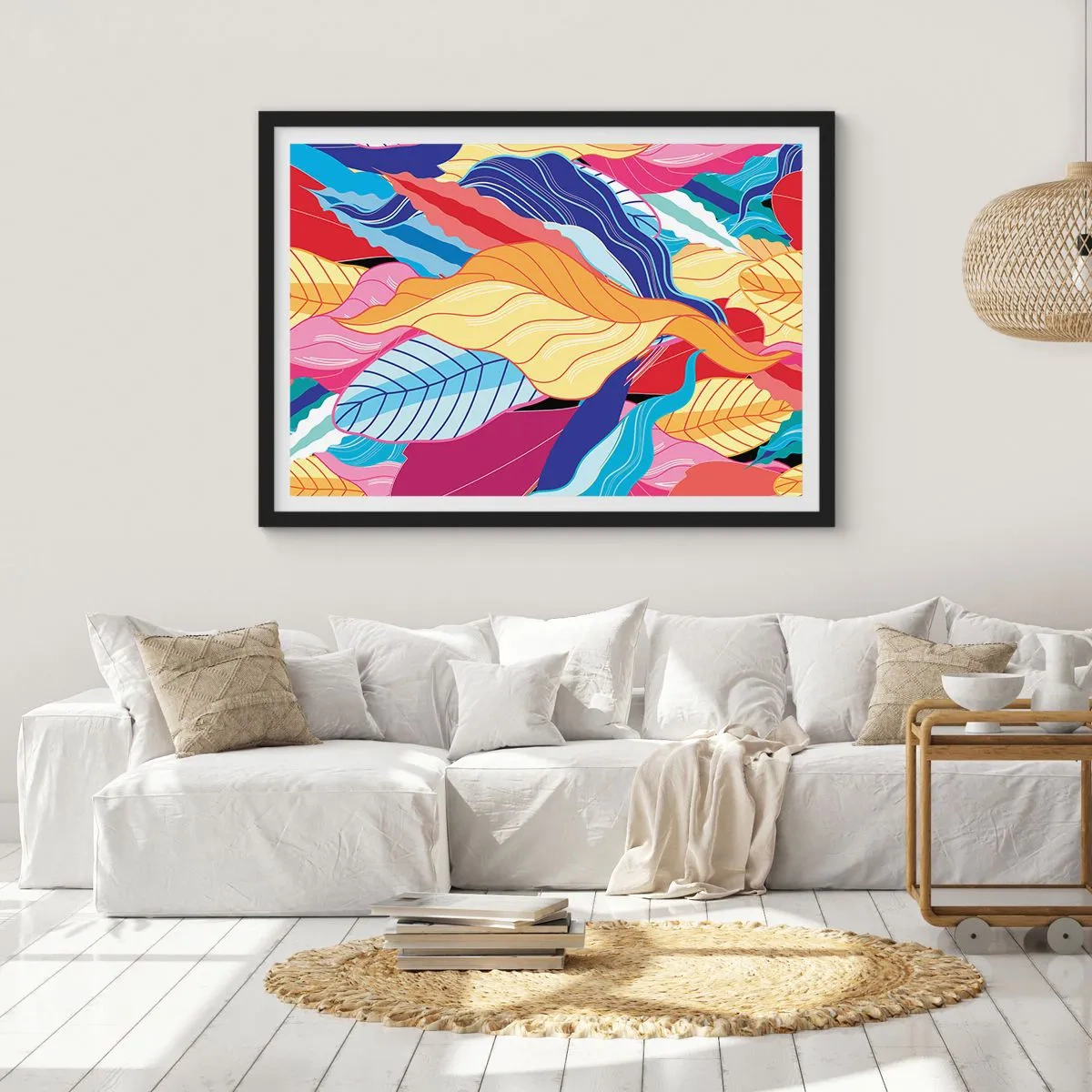 Poster in einem schwarzem Rahmen - Buntes Durcheinander - 50x40 cm