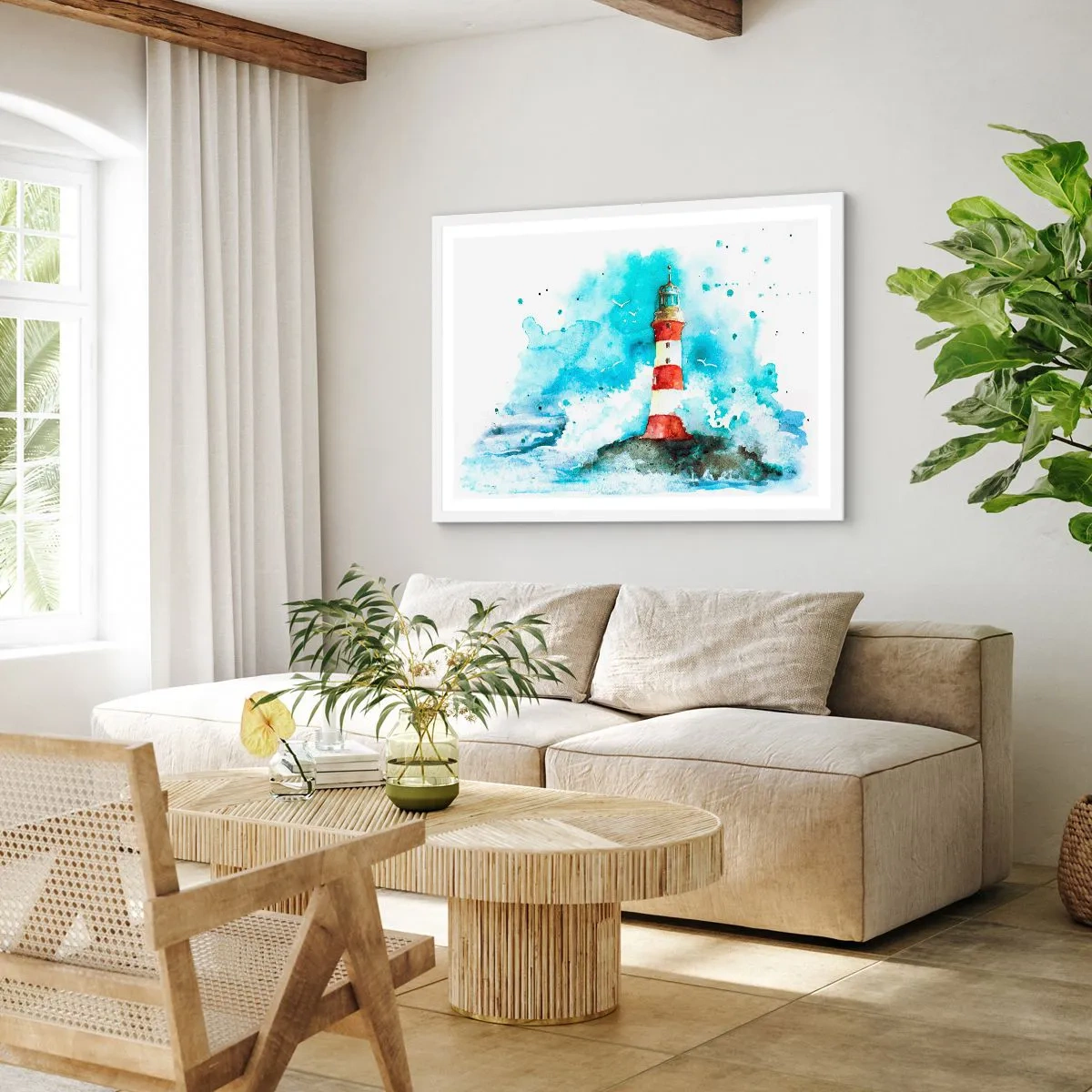 Poster in einem weißen Rahmen - Einheit der Elemente - 91x61 cm