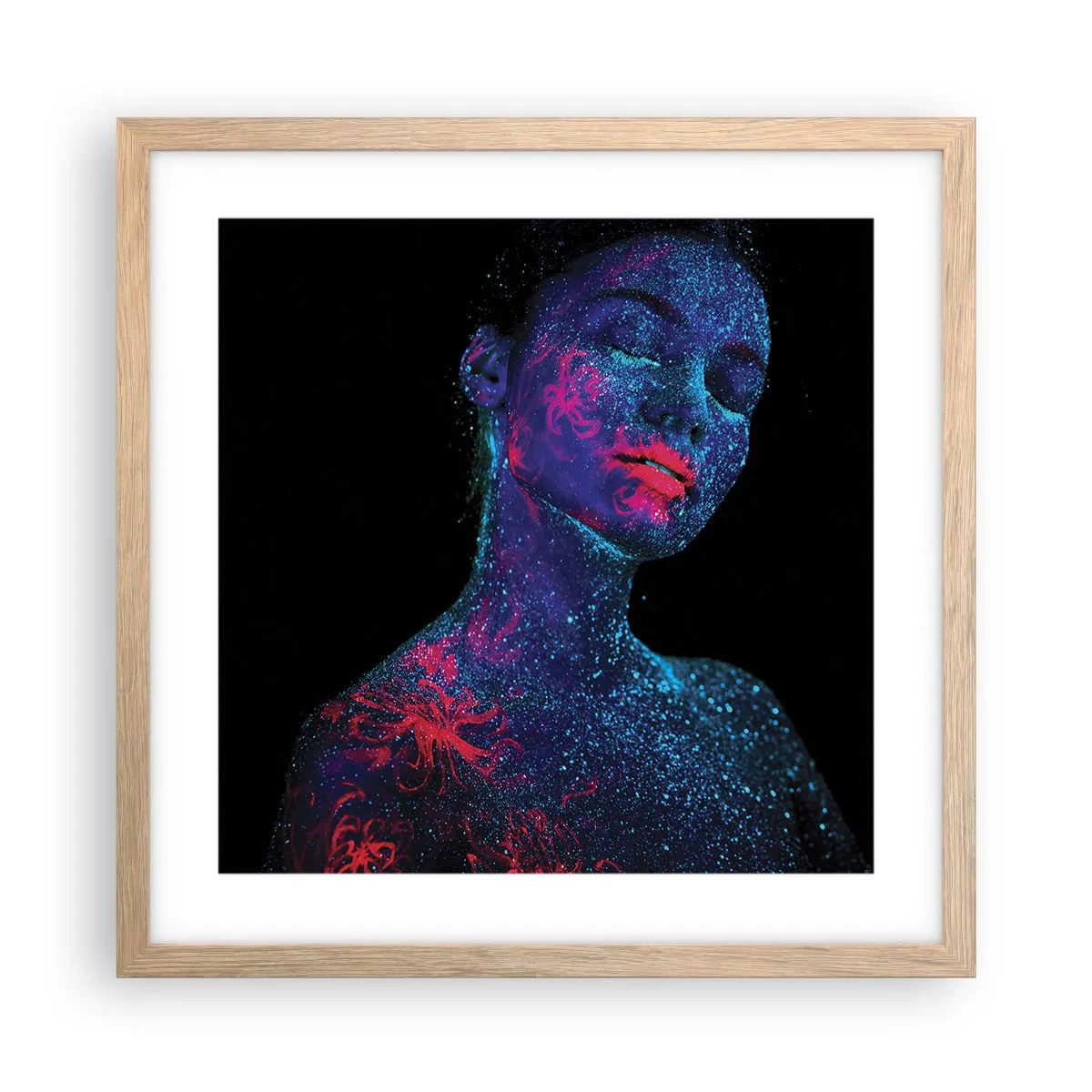 Poster in einem Rahmen aus heller Eiche - Im Sternenstaub - 40x40 cm