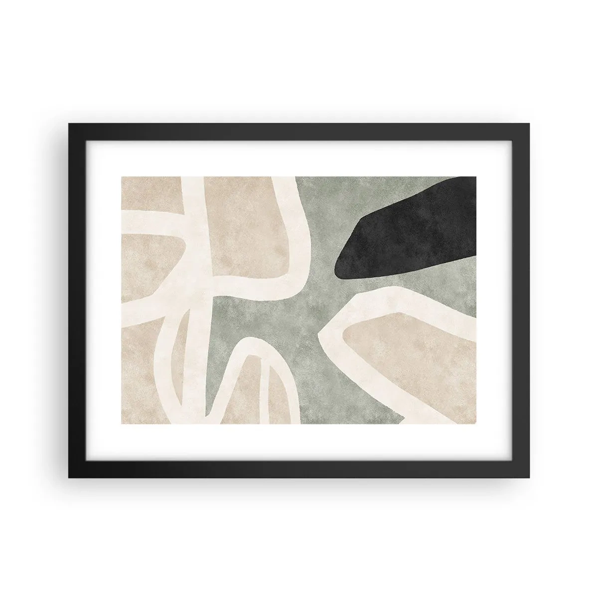 Poster in einem schwarzem Rahmen - Komposition mit schwarzem Motiv - 40x30 cm