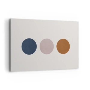 Bild auf Leinwand - Leinwandbild - Eine minimalistische Komposition mit drei farbigen Kreisen - 120x80cm - Ein Symbol für Exzellenz - Moderne Wanddekoration für Wohnzimmer und Schlafzimmer ARTTOR