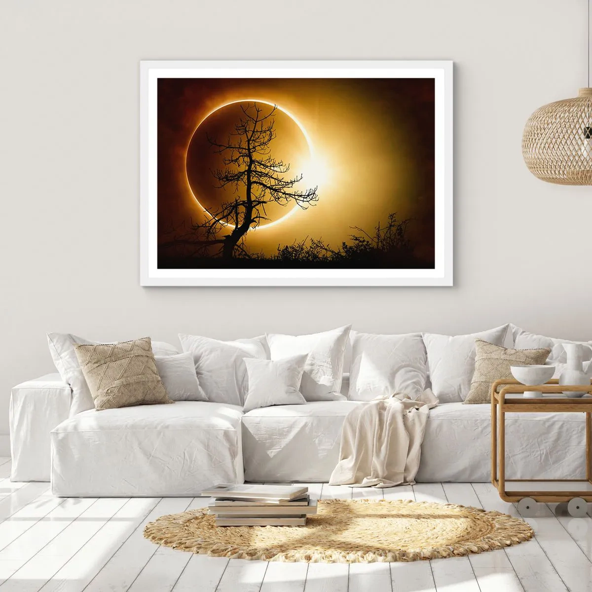 Poster in einem weißen Rahmen - Totale Finsternis - 100x70 cm