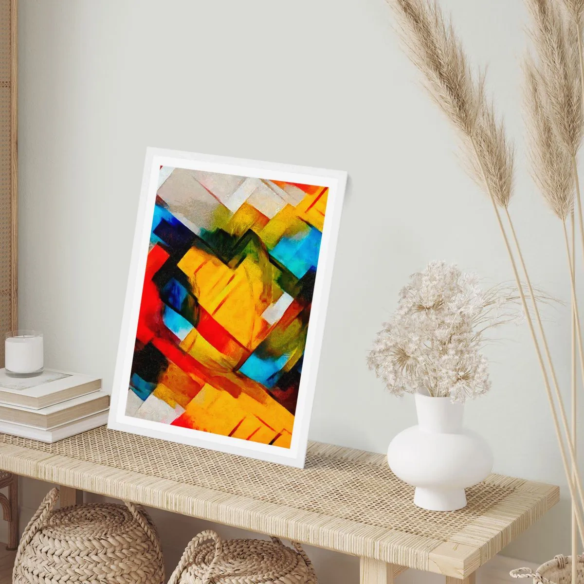 Poster in einem weißen Rahmen - Ein bunter Interleaver - 61x91 cm
