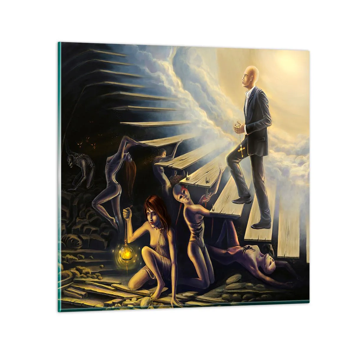 Glasbild - Bild auf glas - Danteske Reise zum Licht - 40x40 cm