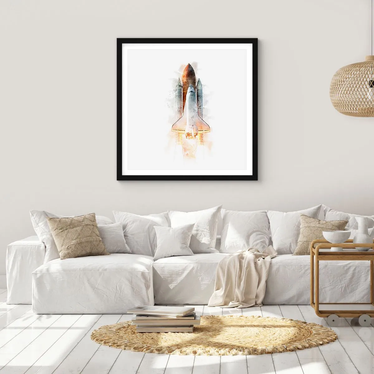 Poster in einem schwarzem Rahmen - Entdecker für den Anfang - 30x30 cm