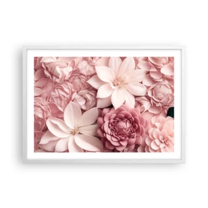 Poster in einem weißen Rahmen - In rosa Blütenblättern - 70x50 cm