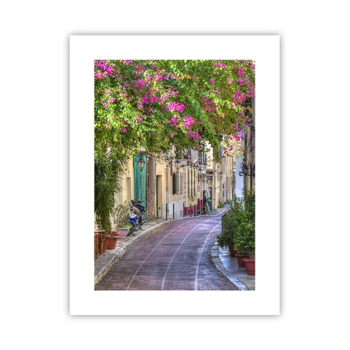 Poster - Blühende Gasse - 30x40 cm