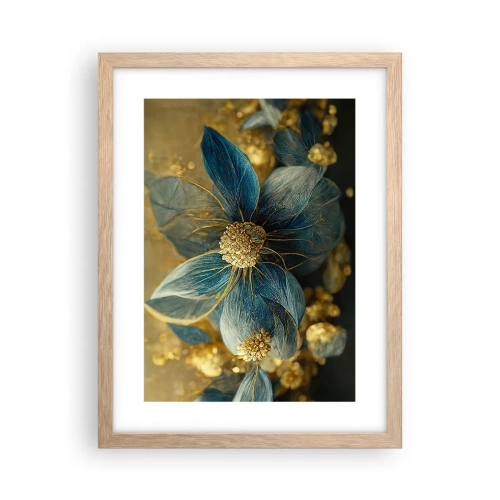 Poster in einem Rahmen aus heller Eiche - Mit Gold blühen - 30x40 cm