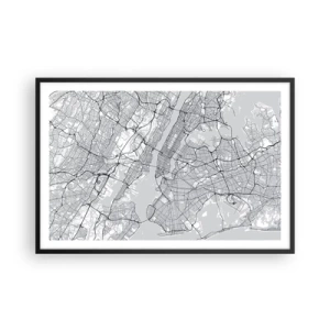 Poster in einem schwarzem Rahmen - Die Anatomie einer Metropole - 91x61 cm