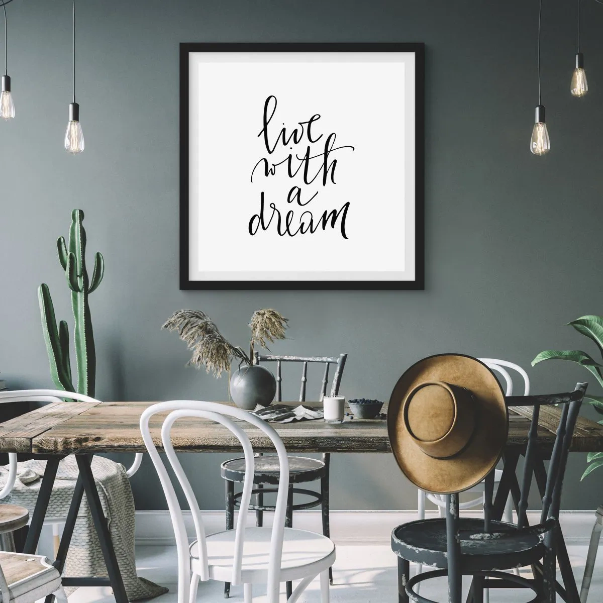 Poster in einem schwarzem Rahmen - Na sicher - 30x30 cm