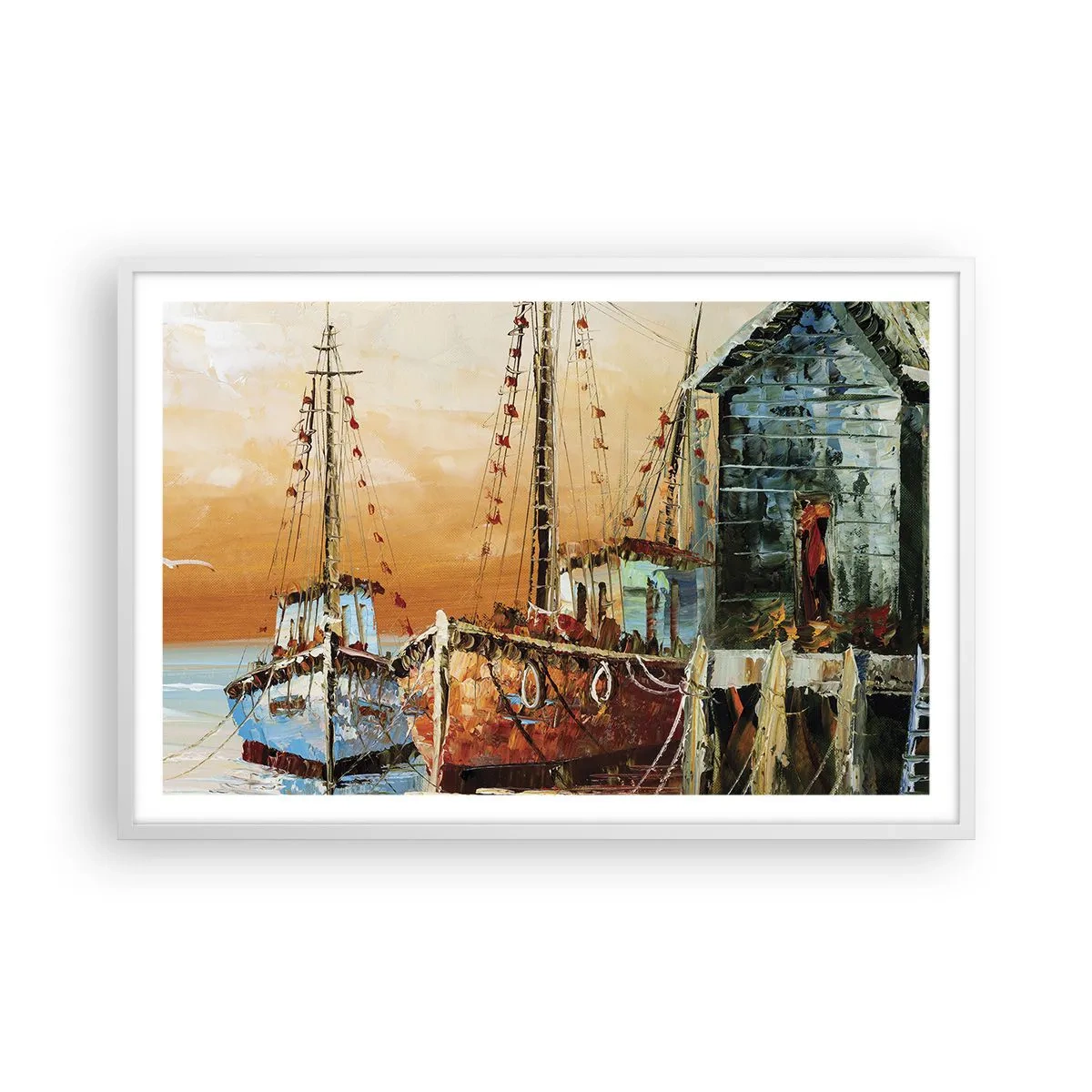 Poster in einem weißen Rahmen - Friedliche Rückkehr - 91x61 cm