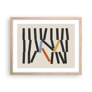 Poster in einem Rahmen aus heller Eiche - Domino – Komposition - 50x40 cm
