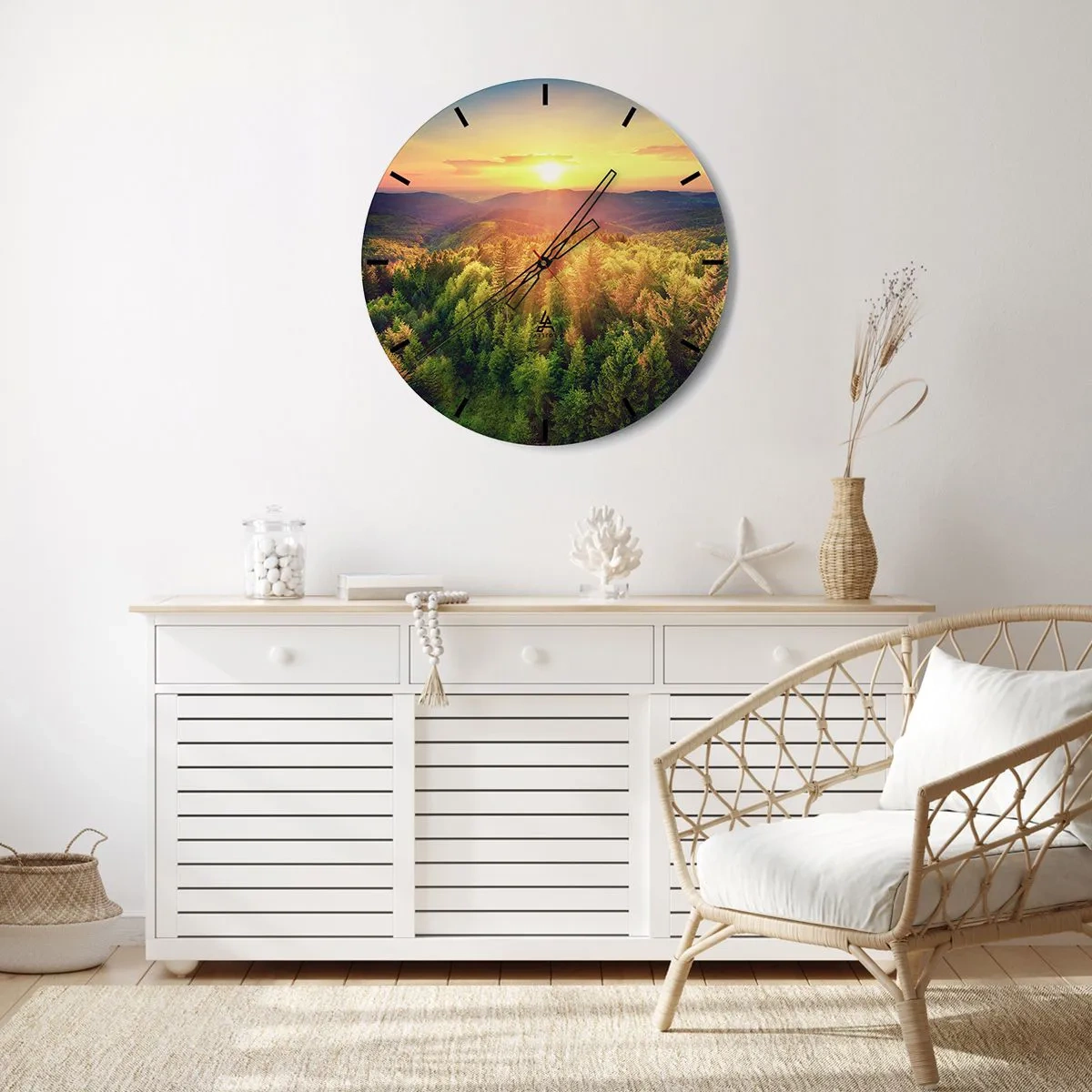 Wanduhr - Glasuhr - Scheitelpunkte und Spitzen - 40x40 cm