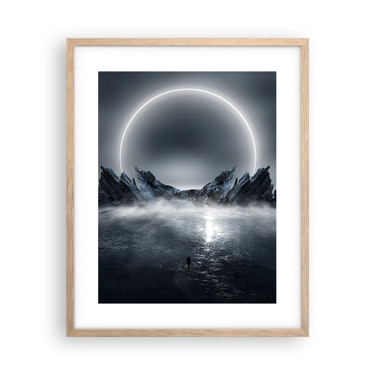 Poster in einem Rahmen aus heller Eiche - Ende der Geschichte - 40x50 cm