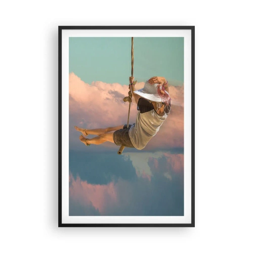 Poster in einem schwarzem Rahmen - Spaß in den Wolken - 61x91 cm