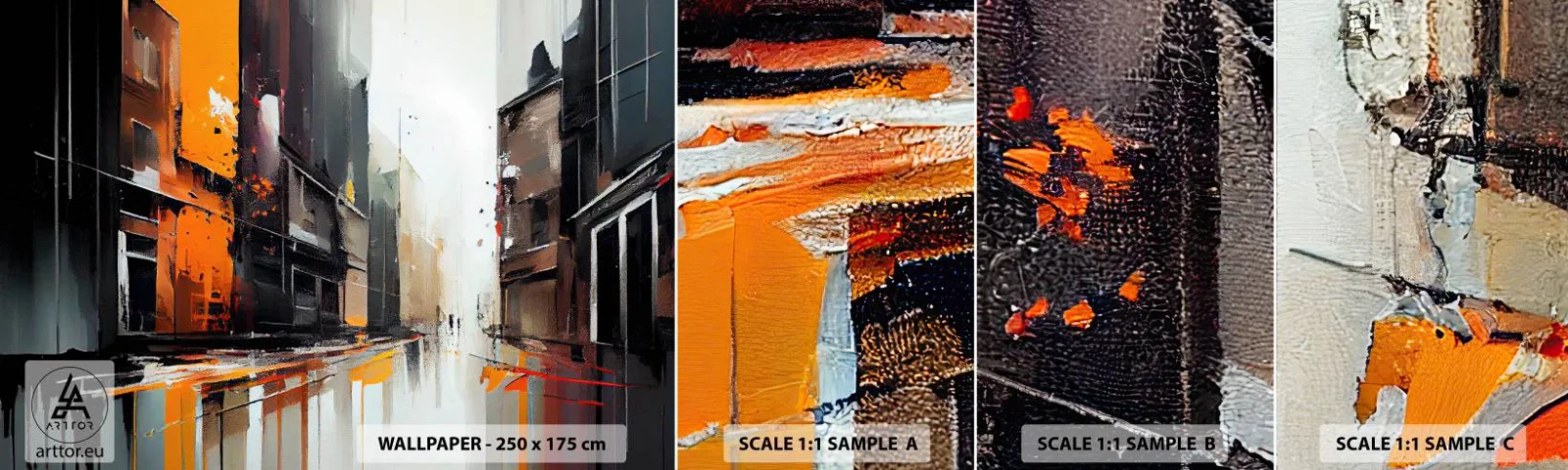 Fototapeten Muster Selbstklebend Deluxe Sticker - Regnerischer Tag - Die Architektur, Moderne Kunst, Stadt - 100x30 cm