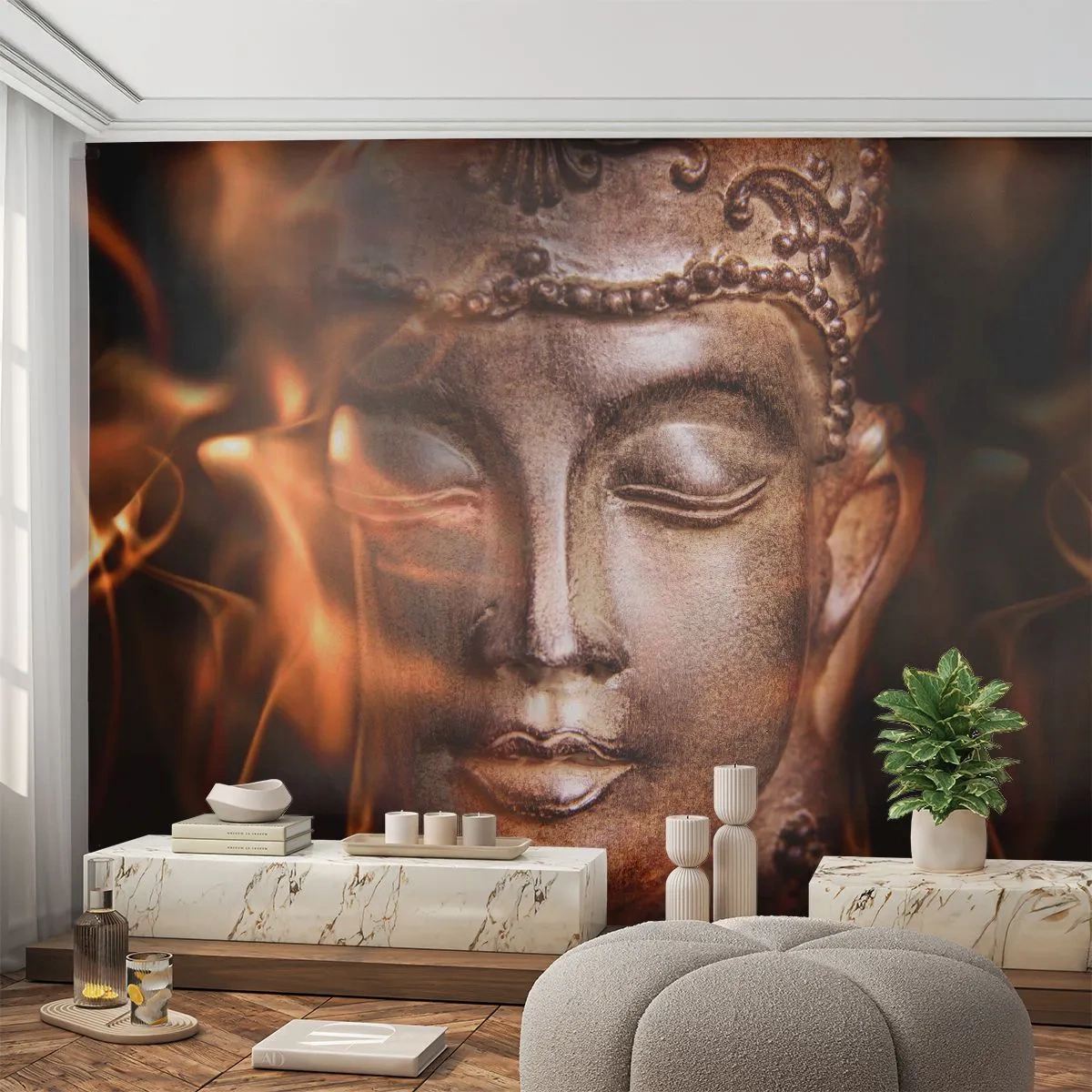 Fototapete Premium Canvas - Es existiert nur hier und jetzt - Buddha, Religion, Asien - 150x105 cm