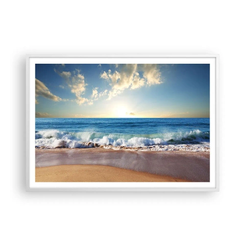 Poster in einem weißen Rahmen - Bewegung und Stille zugleich - 100x70 cm