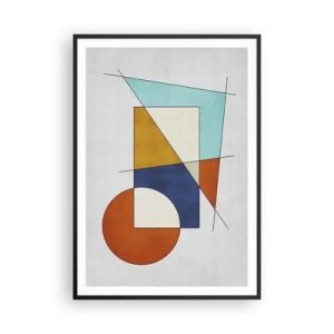 Poster in einem schwarzem Rahmen - Abstraktion: modernistisches Spiel - 70x100 cm