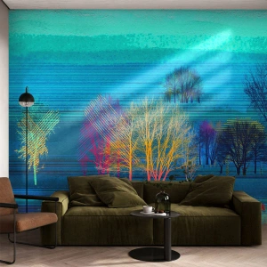 Fototapete Premium Sand - Eine gekämmte Landschaft - Landschaft, Wald, Abstraktion - 350x256 cm