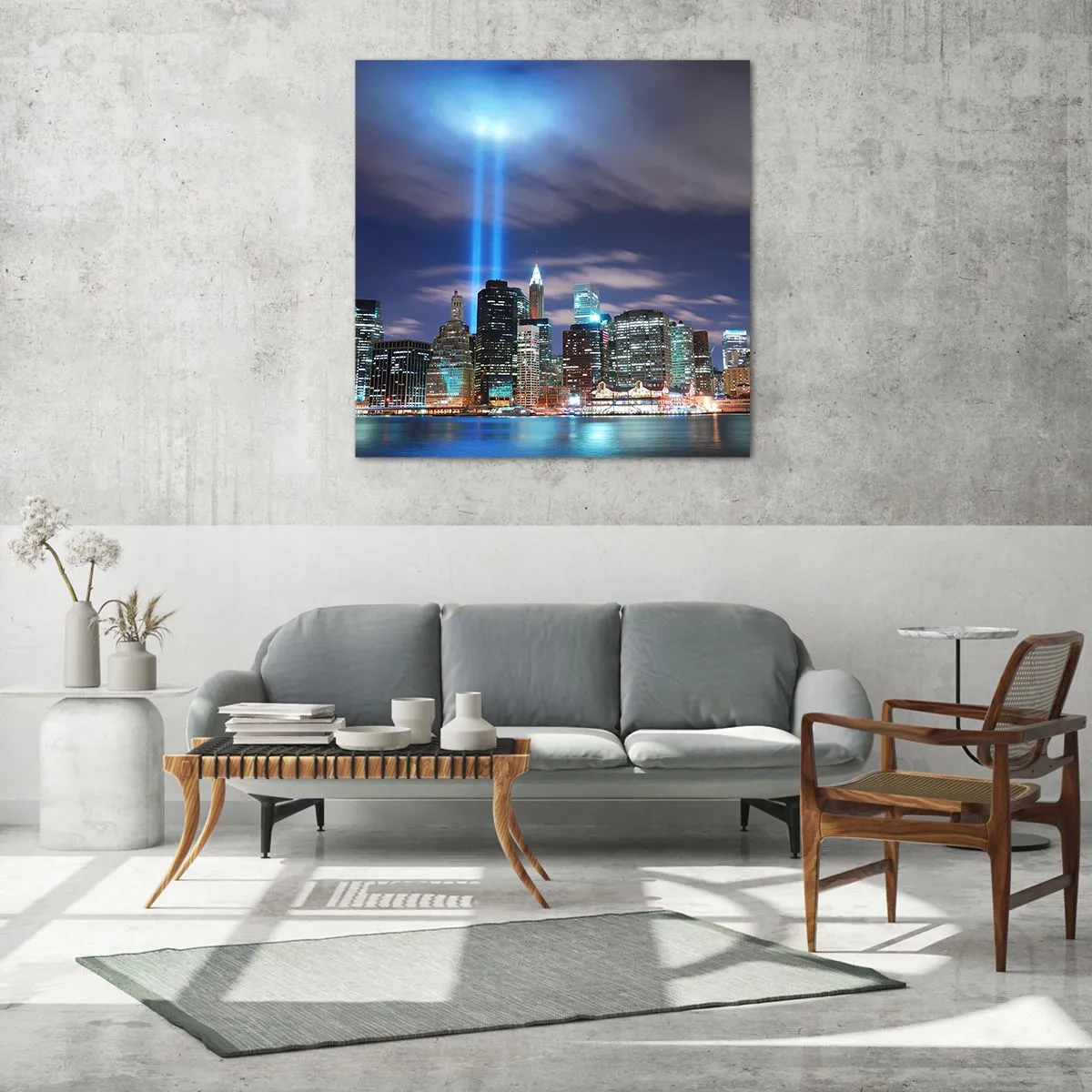 Glasbild - Bild auf glas - Erreiche den Himmel mit dem Licht - 70x70 cm