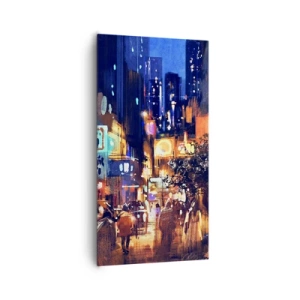 Bild auf Leinwand - Leinwandbild - Und die Stadt ist wach - 65x120 cm