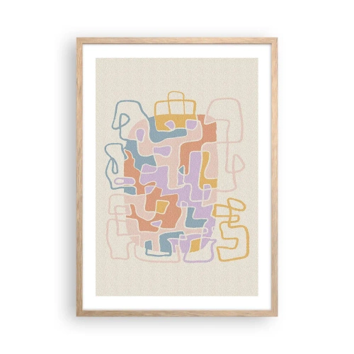 Poster in einem Rahmen aus heller Eiche - Labyrinth – ein freudiges Abenteuer - 50x70 cm