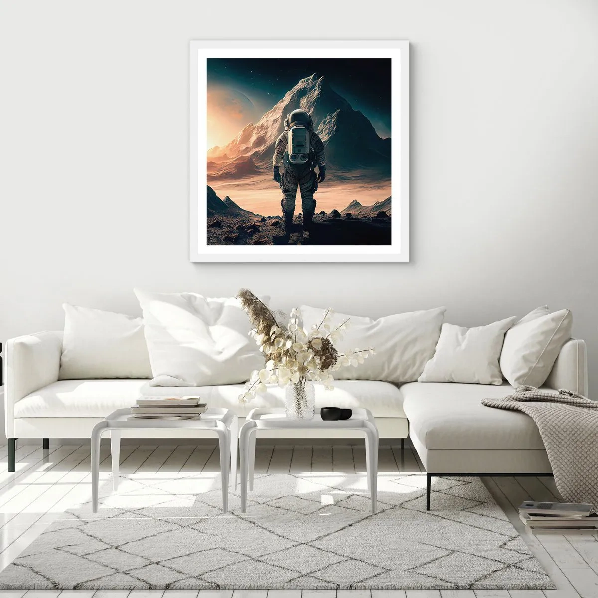 Poster in einem weißen Rahmen - Neue Herausforderung - 30x30 cm