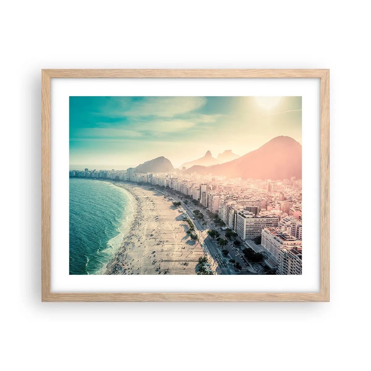 Poster in einem Rahmen aus heller Eiche - Ewiger Urlaub in Rio - 50x40 cm