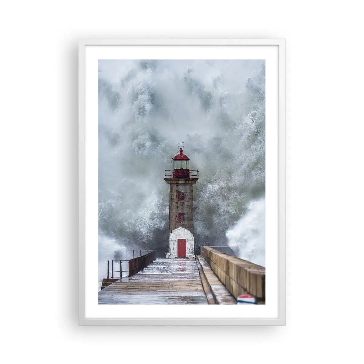 Poster in einem weißen Rahmen - Das Rauschen des Wassers, der Lärm wird wehen - 50x70 cm