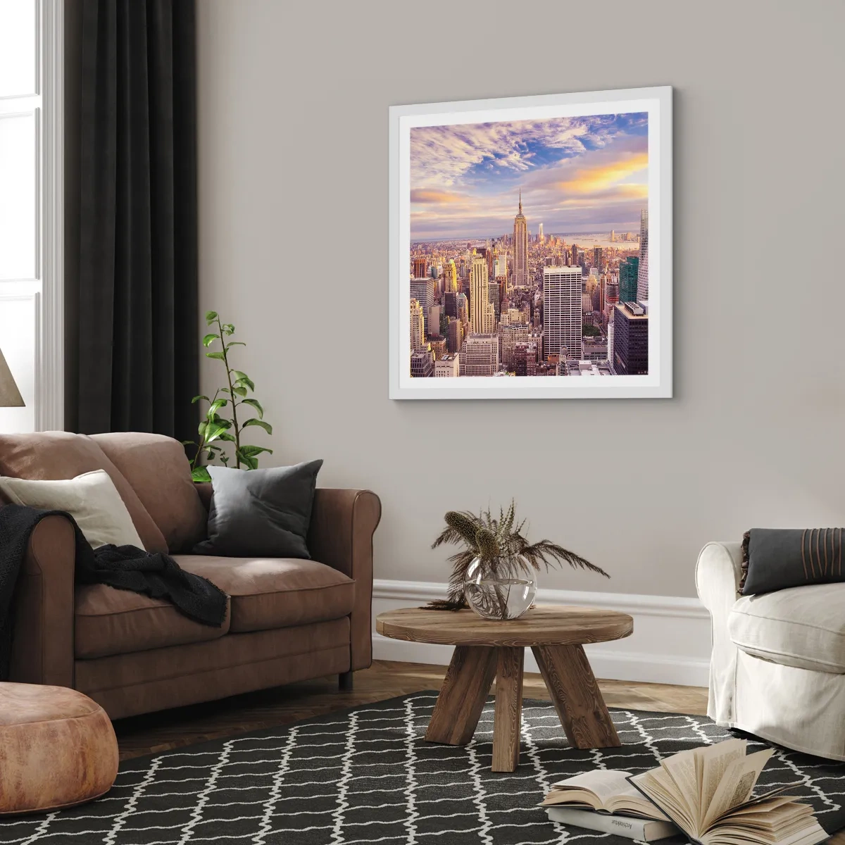 Poster in einem weißen Rahmen - Nur nach den Wolken greifen - 40x40 cm