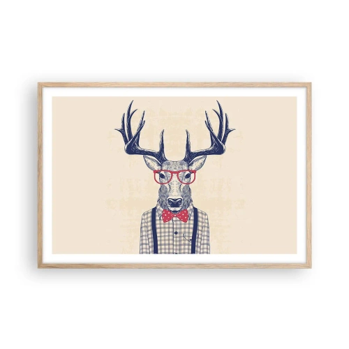 Poster in einem Rahmen aus heller Eiche - Eine lustige Extravaganz - 91x61 cm